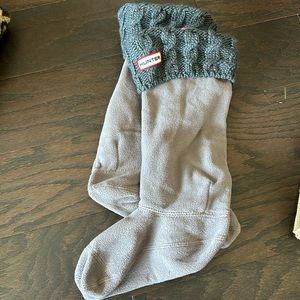hunter grey cable knit rain boot socks size MM
